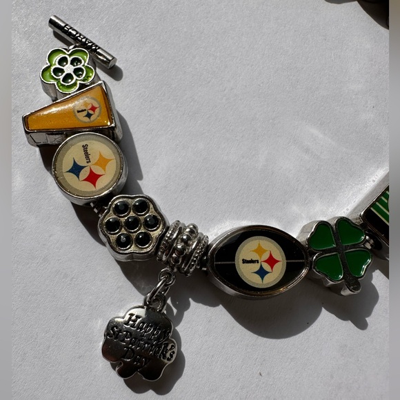 NFL Pittsburgh Steelers Super Fan Lucky Charm Bracelet –8” / 8.75” 🍀🏈 - Picture 3 of 8